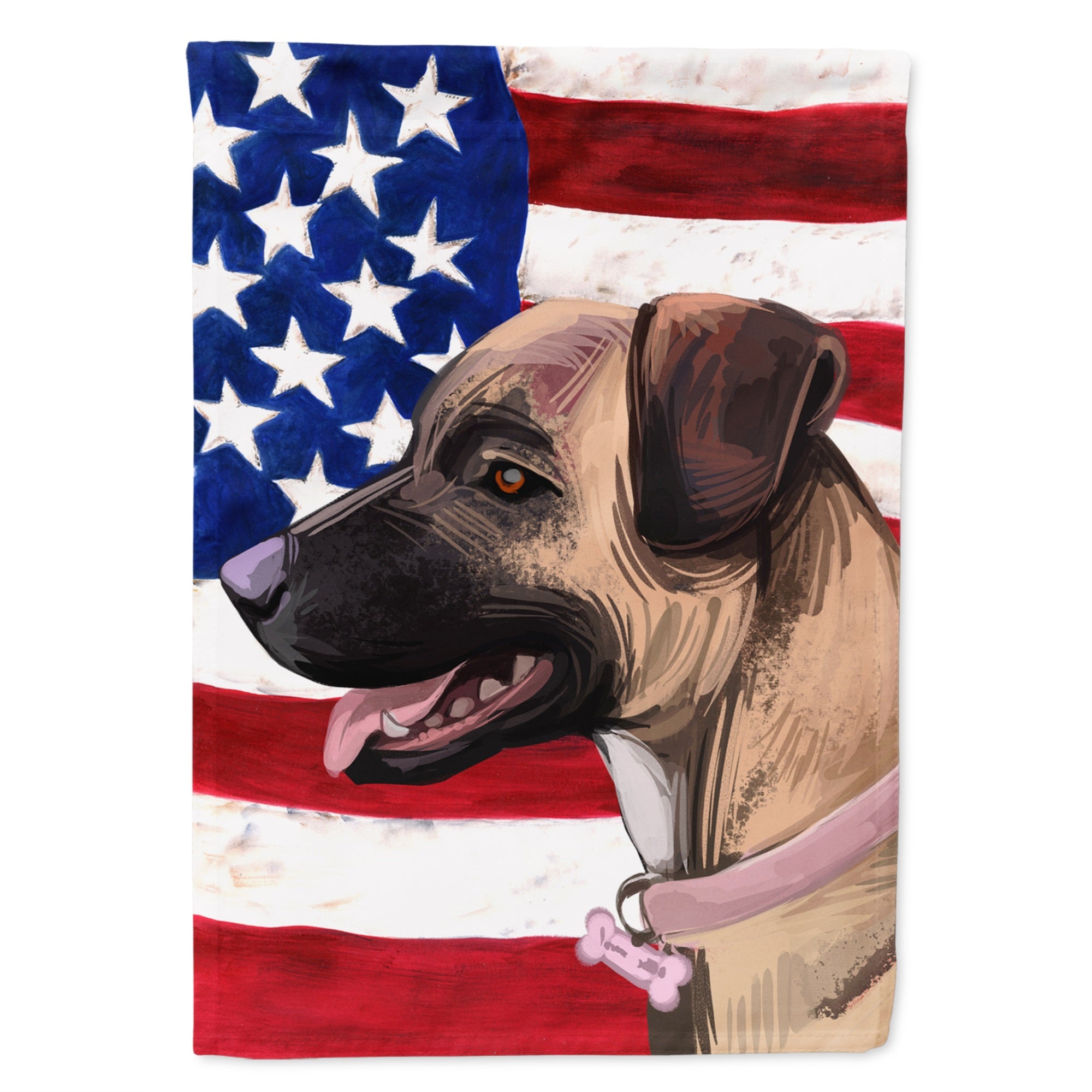 Treeing Tennessee Brindle American Flag Flag Garden Size